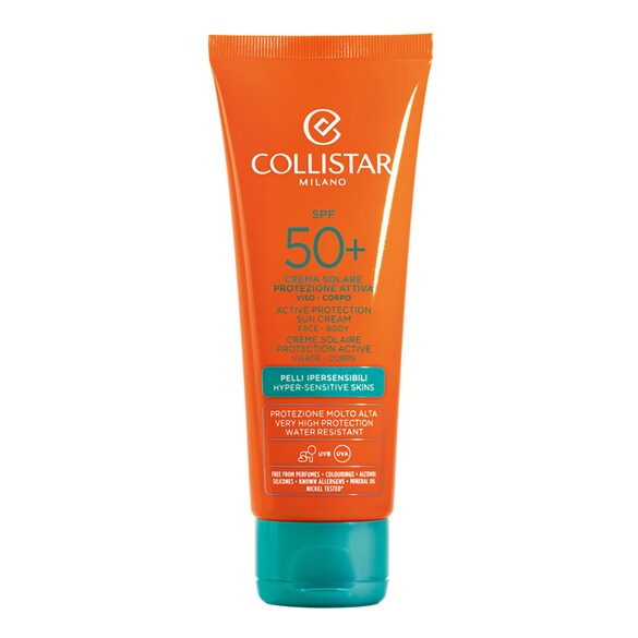 Crema Solare Protezione Attiva Pelli Sensibili SPF 50+, COLLISTAR