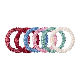 elastici per capelli skinny in pura seta con pochette in omaggio - 6 pz