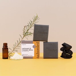 Detergente e maschera solida Detox - Trattamento viso al carbone e al tea tree
