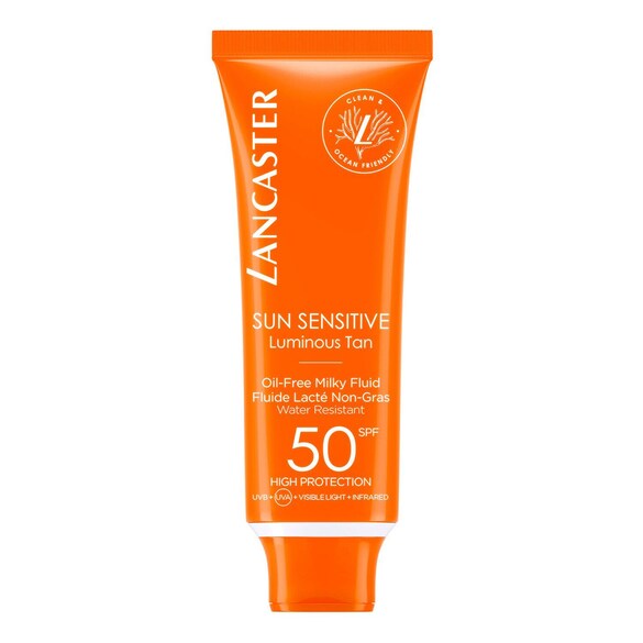 Sun Sensitive - Latte Solare Fluido Viso Privo Di Oli SPF 50, LANCASTER