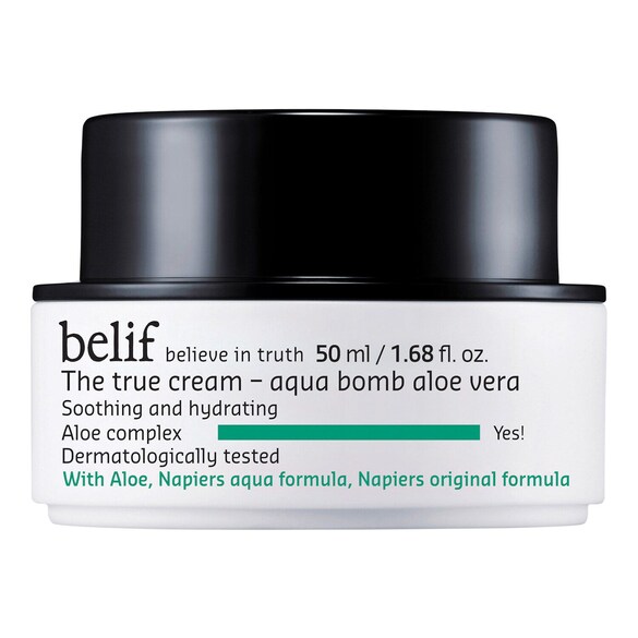 The True Cream Aqua Bomb Aloe Vera - Gel-crema viso idratante e lenitivo, BELIF