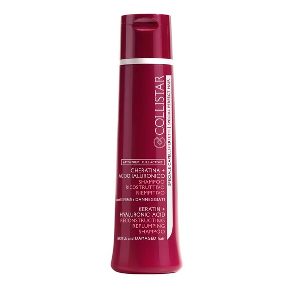 Shampoo Ricostruttivo CHERATINA + ACIDO IALURONICO - LINEA ATTIVI PURI , COLLISTAR