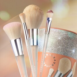 Glitter Power Brush Set - Kit di 4 pennelli per viso e occhi