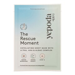 The Rescue Moment – Maschera in tessuto esfoliante con PHA, AHA e alghe, YEPODA