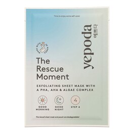 The Rescue Moment – Maschera in tessuto esfoliante con PHA, AHA e alghe