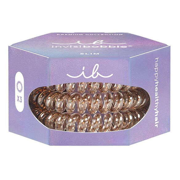 Slim Premium - Bronze me pretty, elastici per capelli, INVISIBOBBLE