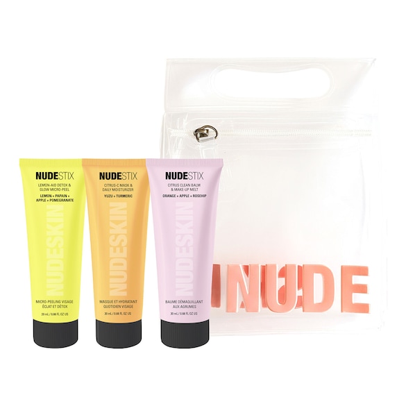 NUDESKIN 3-Step Citrus Renew Set - Cofanetto trattamento viso, NUDESTIX