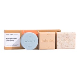 Trio Bye Bye Plastic - Set per la cura di viso, corpo e capelli Formato Viaggio