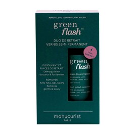 Kit pinzette e solvente Green Flash - Kit per la rimozione dello smalto