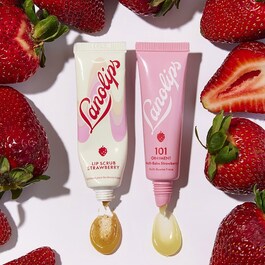 Balsamo e scrub rituale per labbra alla fragola - balsamo labbra e scrub