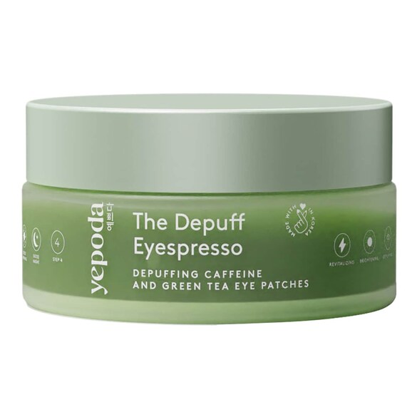 The Depuff Eyespresso – Patch occhi decongestionanti con caffeina e tè verde, YEPODA