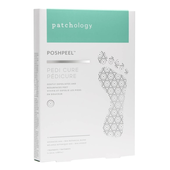PoshPeel Pedicure - Maschera in tessuto per i piedi Formato Viaggio, PATCHOLOGY