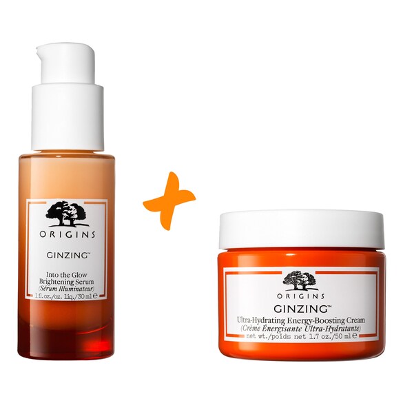 KIT GinZing Into the Glow Siero Illuminante + Crema Energizzante Ultra Idratante, ORIGINS