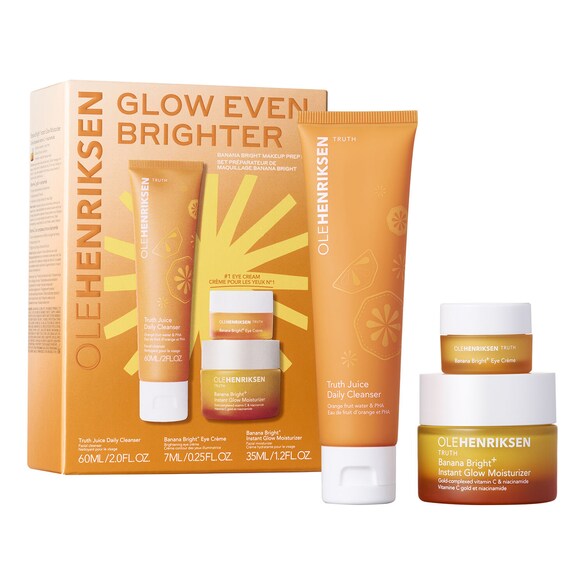 Glow Even Brighter - Cofanetto di prodotti all'acido ialuronico e vitamina C, OLEHENRIKSEN