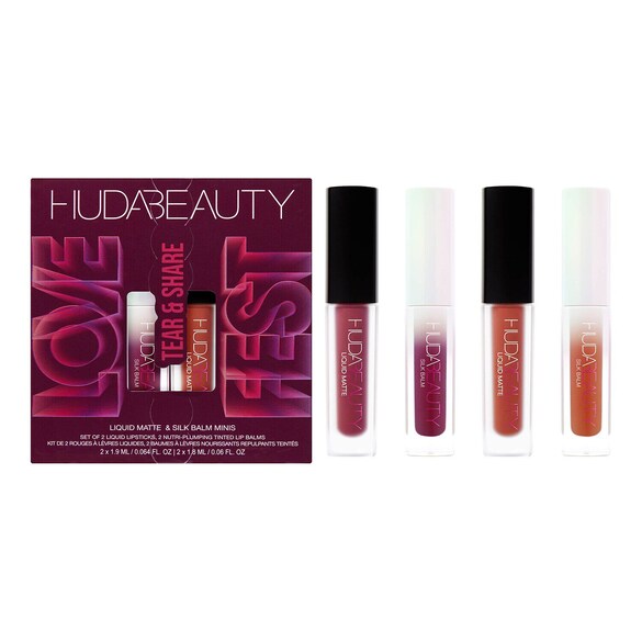 Lovefest Tear & Share - Set di rossetti Formato Viaggio, HUDA BEAUTY