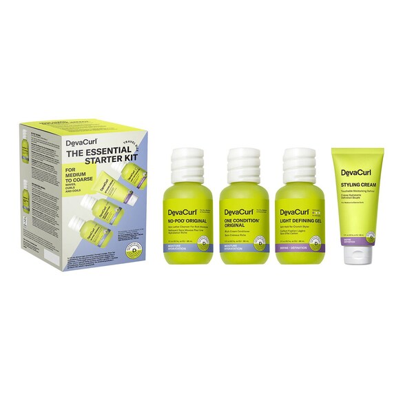 Starter Kit essenziale - Set per la cura dei capelli ricci da medi a spessi, DEVACURL