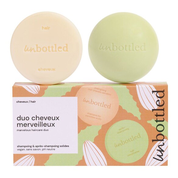 Duo chioma meravigliosa - Shampoo e balsamo Solido, UNBOTTLED