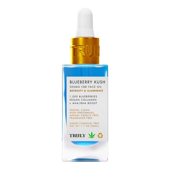 Blueberry Kush CBD Face Oil - Olio Viso illuminante e detox Formato Viaggio, TRULY