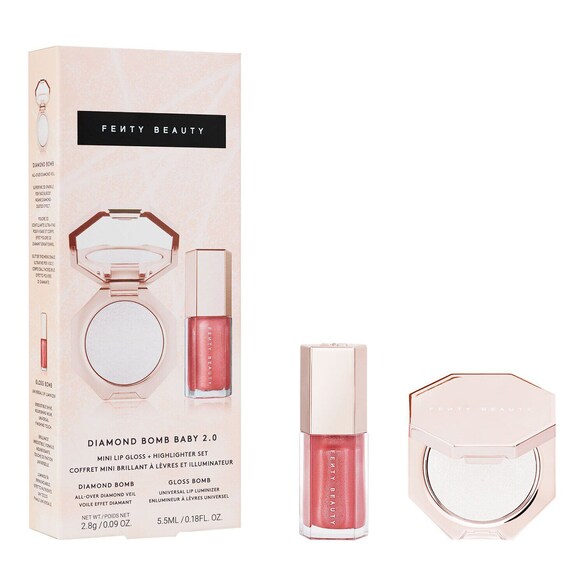Diamond Bomb Baby Mini Lip Gloss & Highlighter - Cofanetto make-up, FENTY BEAUTY