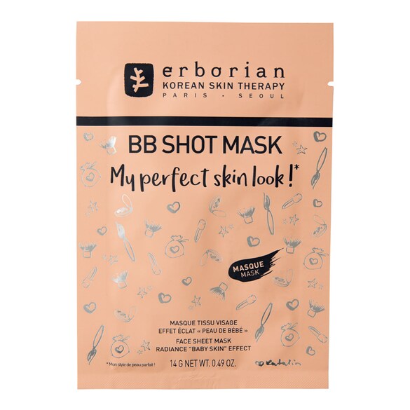 BB Shot Mask - Maschera in tessuto effetto "pelle da bambino", ERBORIAN