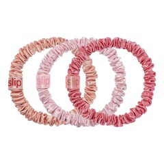 3 Pure Silk Skinny Scrunchies Sorbet - Elastici sottili in pura seta, SLIP