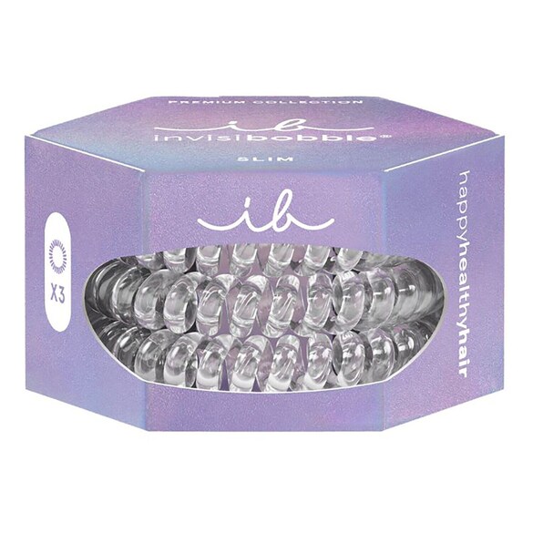 Slim Premium - Crystal clear, elastici per capelli, INVISIBOBBLE