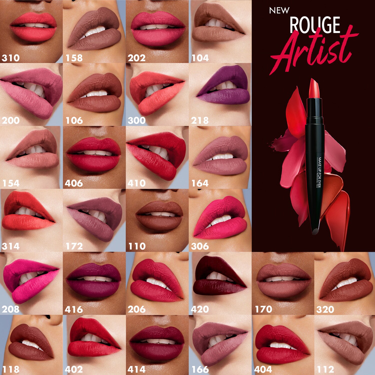 Rouge Artist Rossetto Satinato e Opaco di MAKE UP FOR EVER ≡ SEPHORA