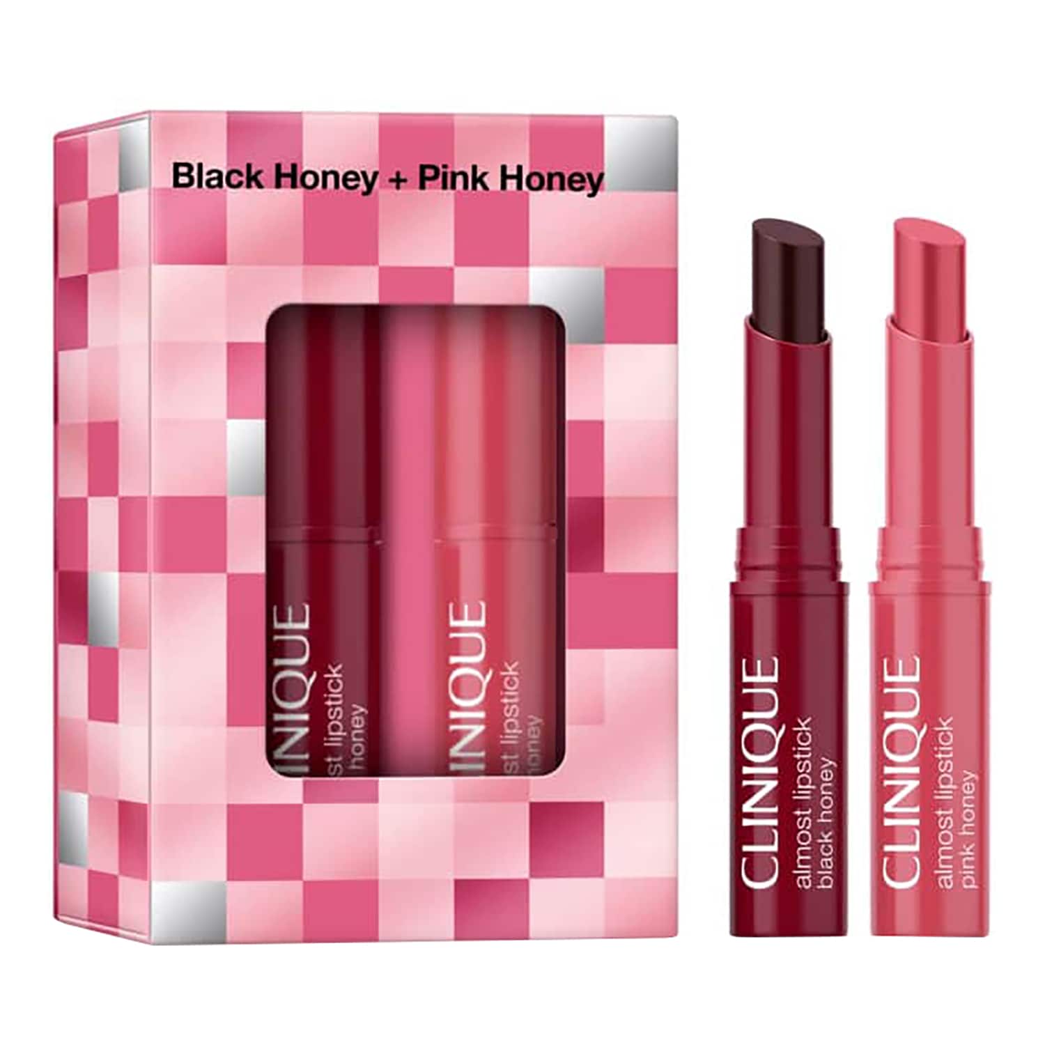 CLINIQUE Almost lipstick Black Honey + Pink Honey Makeup Set ≡ SEPHORA